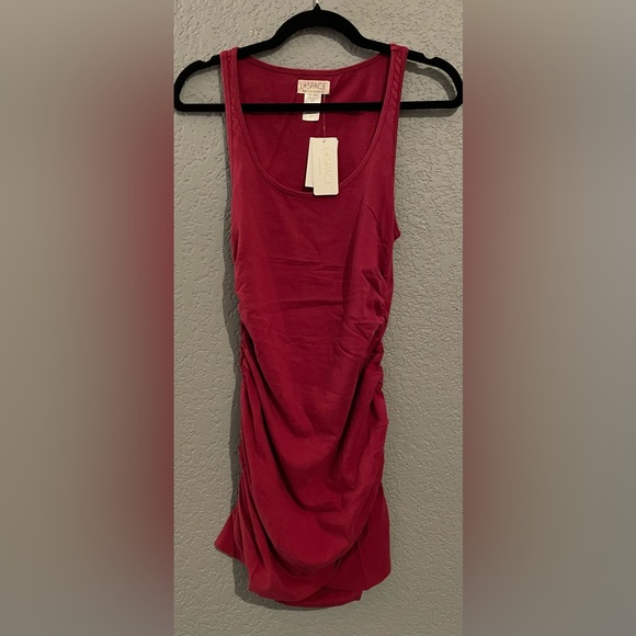 NWT L Space Wildwood Mini Dress Ruching at sides Color Cab Red Size S/P - Picture 13 of 14